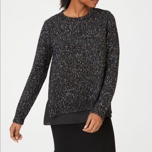 Black and white club Monaco sweater